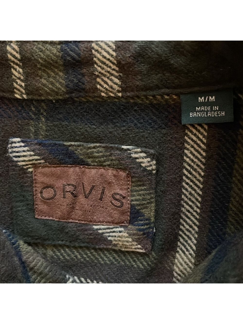 Orvis Men's Big Bear Heavyweight Double Brushed Flannel Button Down Shirt Size M - Picture 8 of 13